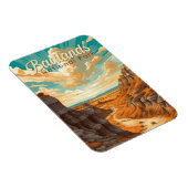 バドランズナショナルパークイラストレーションレトロ マグネット (右側)