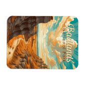 バドランズナショナルパークイラストレーションレトロ マグネット (横)