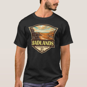 バドランズナショナルパークイラストレーションレトロ Tシャツ