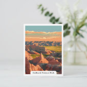 バドランズナショナルパークサウスダコタトラベルヴィンテージ ポストカード (スタンド正面)