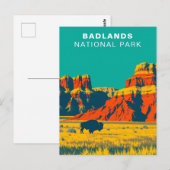 バドランズナショナルパークサウスダコタトラベルヴィンテージ ポストカード (正面/裏面)