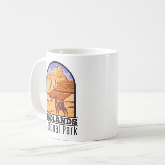 バドランズナショナルパークサウスダコタヴィンテージ コーヒーマグカップ (正面左)