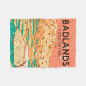 バドランズナショナルパークランドスケープヴィンテージ フリースブランケット (正面(横))