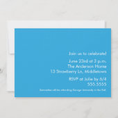 バナはっきりしたー卒業招待状ブルー 招待状 (裏面)