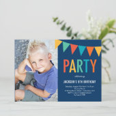 バナカラフルー写真誕生日招待状 招待状 (スタンド正面)