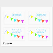 バナカラフルー・チルドレン・バースデーパーティー 長方形シール (シート)