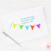 バナカラフルー・チルドレン・バースデーパーティー 長方形シール (封筒)