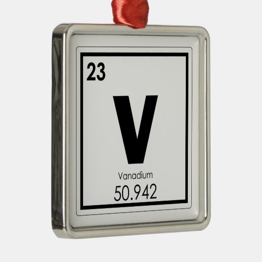 バナジウム化学元素記号化学式 メタルオーナメント (右)