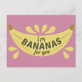 バナナおもしろいイラストレーション私はあなたのためのバナナ ポストカード (正面)