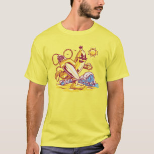 バナナおもしろいサーフィンインビーチ Tシャツ