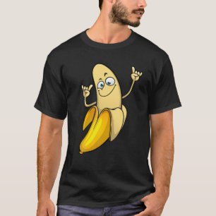 バナナおもしろいデザイン女子男性へフルーツラバーファー Tシャツ