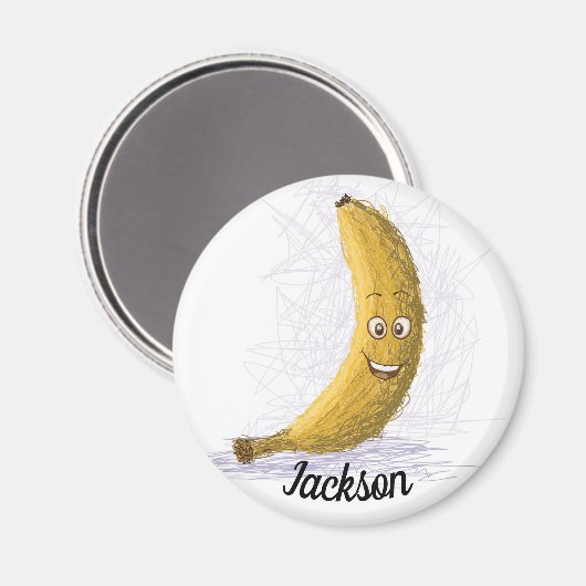 バナナおもしろい名前をカスタムするかわいい冷蔵庫 マグネット (正面/裏面)