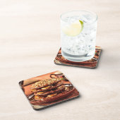 バナナおよびカラメルが付いているチョコレートパンケーキ コースター (右側)