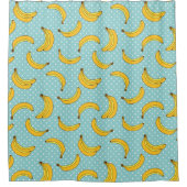 バナナおよびポークの点 シャワーカーテン (正面)