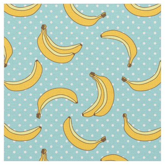 バナナおよびポークの点 ファブリック (クローズアップ)