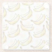 バナナが付いているパターン ガラスコースター (裏面)