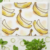 バナナが付いているパターン キッチンタオル (折り畳み)