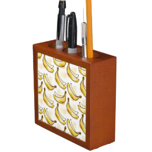 バナナが付いているパターン ペンスタンド