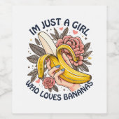 バナナが大好きな女の子 ワインラベル (シングルラベル)
