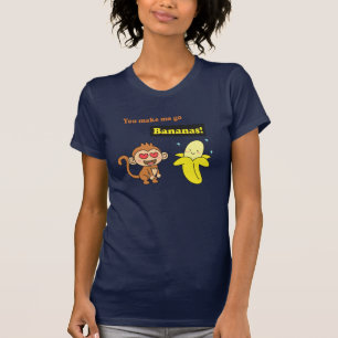 バナナでドキドキ!キュートなラブユーモア Tシャツ