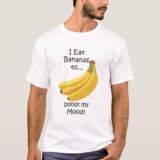 バナナで気分アップ 面白いデザイン Tシャツ (正面)
