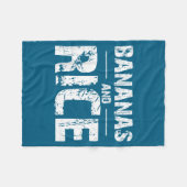 バナナとご飯 フリースブランケット (正面(横))