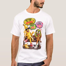 バナナとキウイのイタズラな恋愛ダジャレフルーツTシャツ