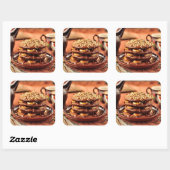 バナナとキャラメルを添えたチョコレートパンケーキ スクエアシール (シート)