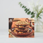 バナナとキャラメルを添えたチョコレートパンケーキ ポストカード (スタンド正面)