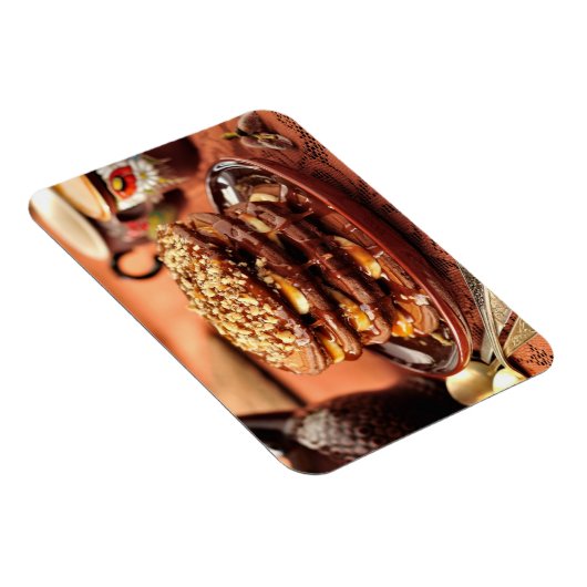 バナナとキャラメルを添えたチョコレートパンケーキ マグネット (右側)