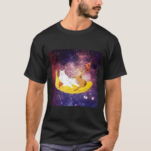 バナナに乗った猫銀河系 Tシャツ (正面)