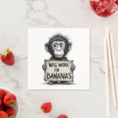 バナナに使える – Monkey ユーモアのある Sketch スタンダードカクテルナプキン (インサイチュ)