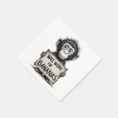 バナナに使える – Monkey ユーモアのある Sketch スタンダードカクテルナプキン (角)