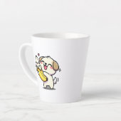 バナナに落ちる犬 カフェラテマグ (左アングル)