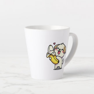 バナナに落ちる犬 カフェラテマグ