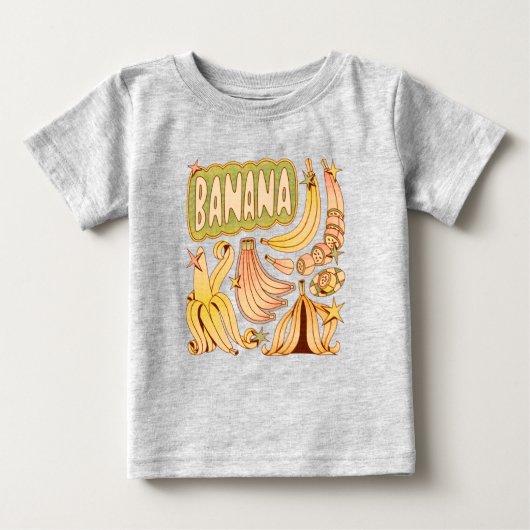 バナナのイラスト ベビーTシャツ (正面)