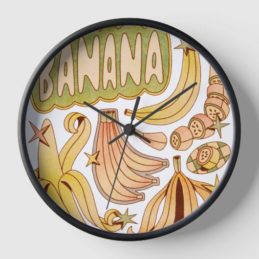 バナナのイラスト 壁時計 (正面)