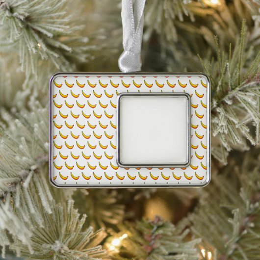 バナナのクリスマスオーナメント シルバープレートフレームオーナメント (ツリー)