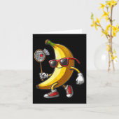 バナナのスングルがバドミントンをする面白い果物のスポーツ カード (黄色い花)