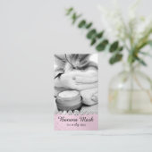 バナナのマスクのSkincareのクリーム色の手製のスパのレシピの油 名刺 (スタンド正面)