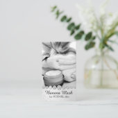 バナナのマスクのSkincareのクリーム色の手製のレシピのマッサージ 名刺 (スタンド正面)