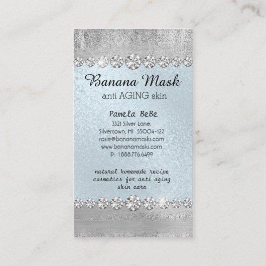 バナナのマスクのSkincareのクリーム色の手製の反老化 名刺 (裏面)