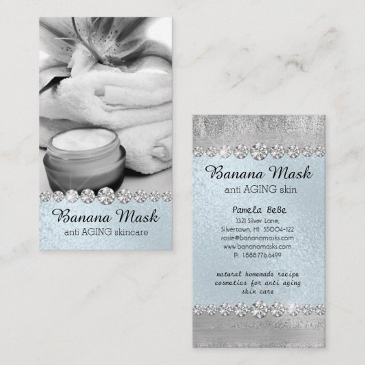 バナナのマスクのSkincareのクリーム色の手製の反老化 名刺 (正面/裏面)