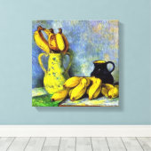バナナの付いた投手 キャンバスプリント (インサイチュ (ウッドフロア))