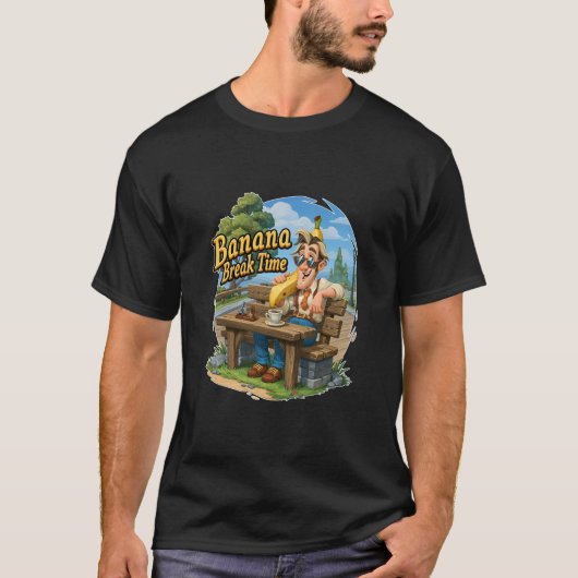バナナの休憩時間 面白いシュールなユーモアアート Tシャツ (正面)