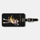 バナナの剣を持つカスタマイズソックス猿 ラゲッジタグ (正面横)