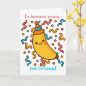 バナナの年で君はパンの誕生日パーティー カード (黄色い花)