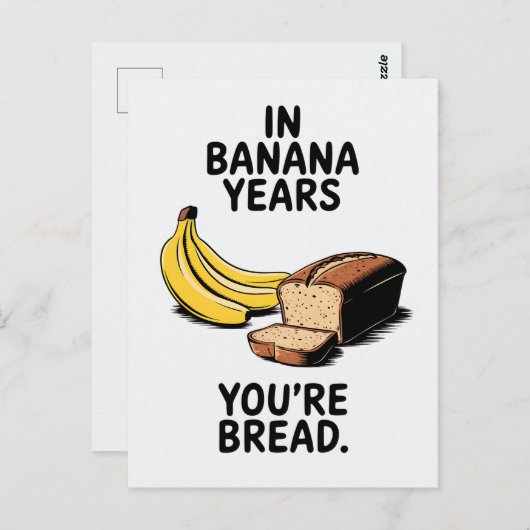 バナナの年齢のあなたはパンみたいで面白い誕生日 ポストカード (正面/裏面)