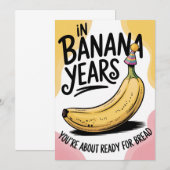 バナナの年齢のあなたは古い誕生日のパンジョークです 招待状 (正面/裏面)
