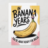 バナナの年齢のあなたは古い誕生日のパンジョーク 招待状 (正面/裏面)